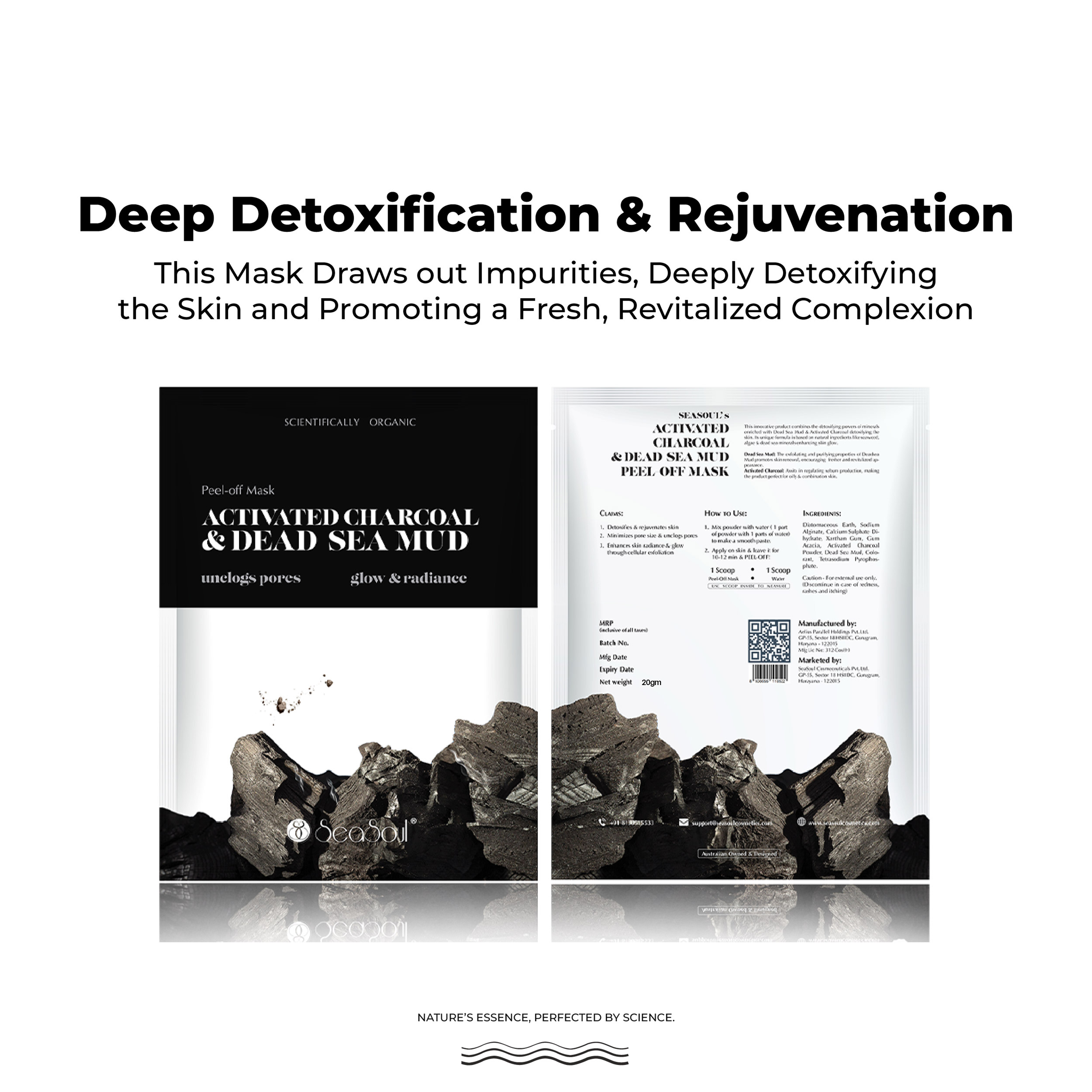 Seasoul Peel-Off Mask Activated Charcoal & Dead Sea Mud (20g)