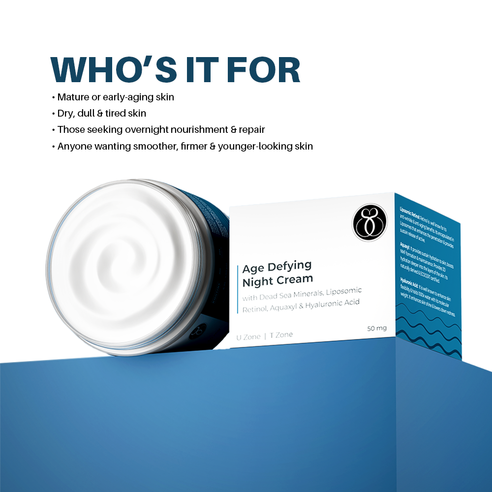 Seasoul Anti-Ageing Night Cream with Dead Sea Minerals, Liposomal Retinol, Aquaxyl & Hyaluronic Acid (50g)