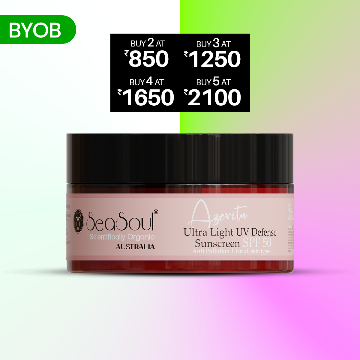 Ultra Light UV Defense Suncreen SPF 50 - 50g BYOB