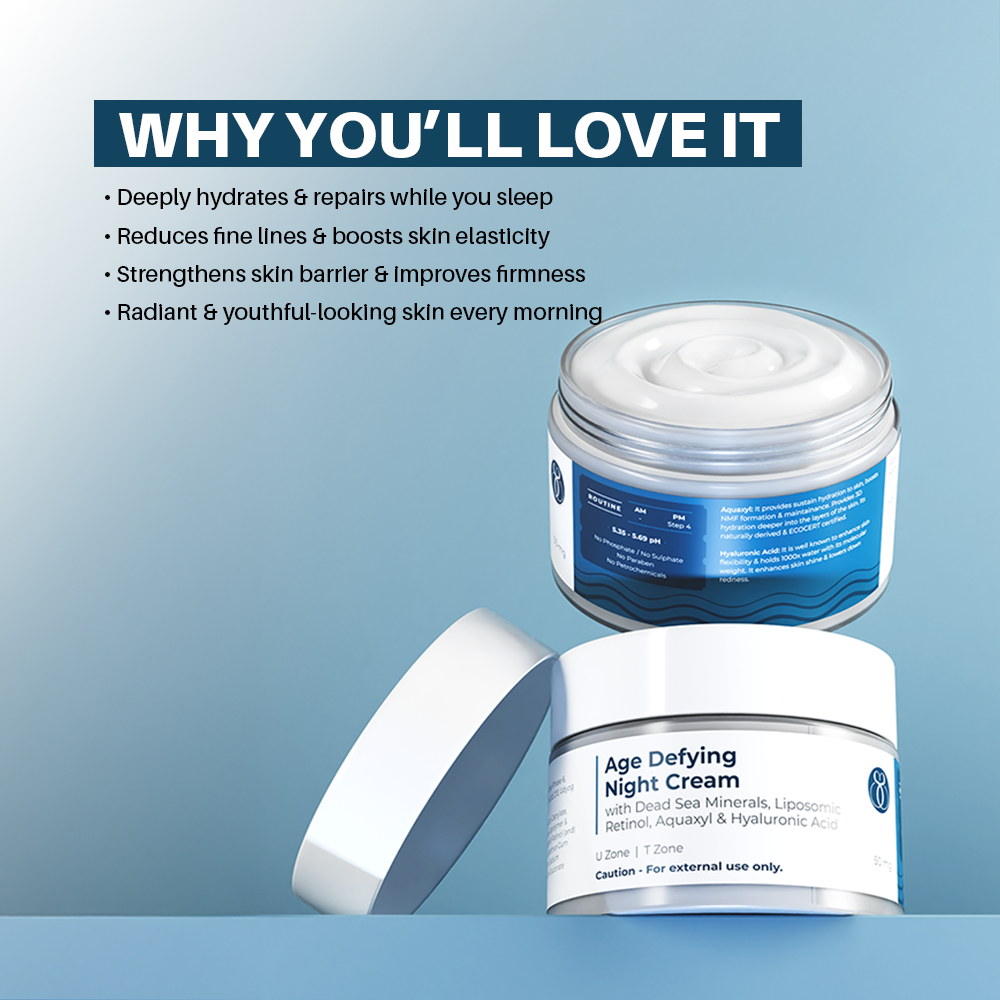 Seasoul Anti-Ageing Night Cream with Dead Sea Minerals, Liposomal Retinol, Aquaxyl & Hyaluronic Acid (50g)