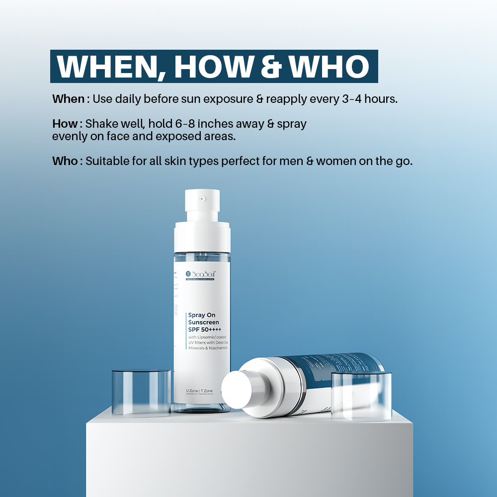 Seasoul Ultra Sheer Body Mist Sunscreen Spray SPF 50 With Dead Sea Minierals & Niacinamide (100g)