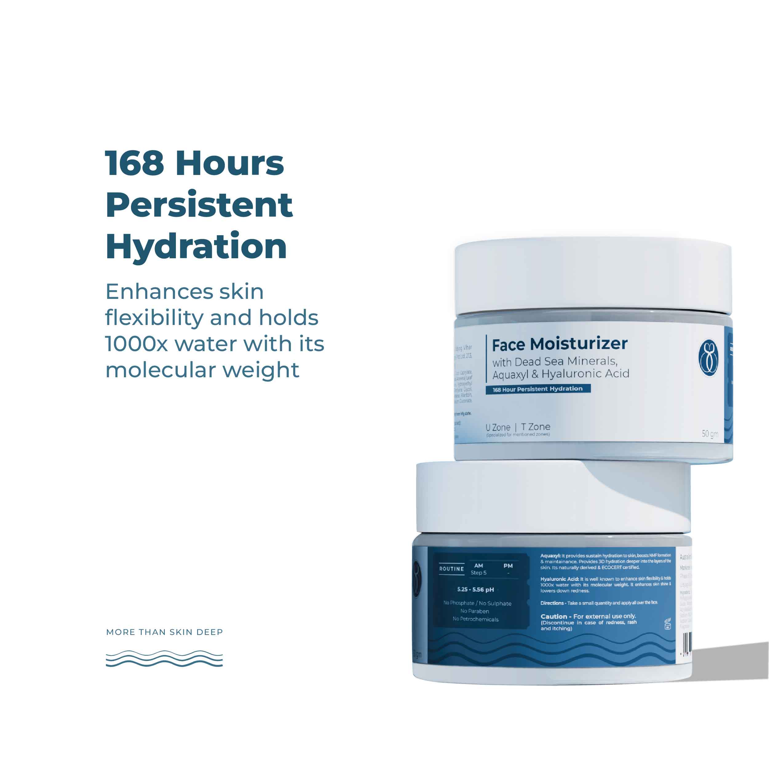 Seasoul Hydrating Face Moisturiser With Dead Sea Minerals,Aquaxyl & Hyaluronic Acid (50g)