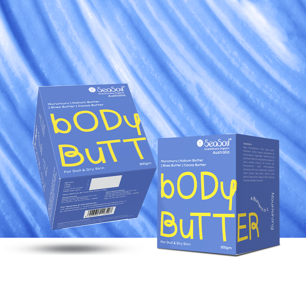 Seasoul Body Butter Skin Moisturizer Cream for Dry Skin - 200g | With Cocoa, Shea, Murumuru & Kokum