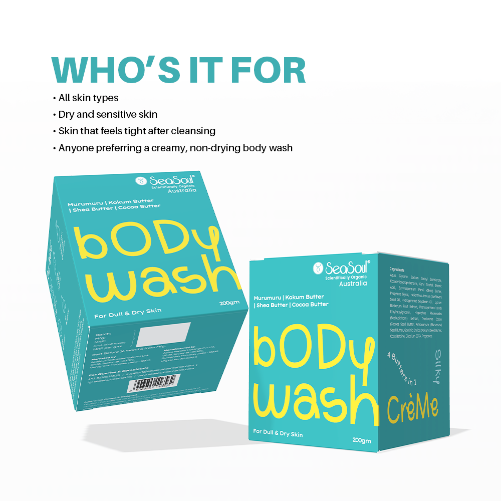 Seasoul 4-in-1 Foaming Butter Body Wash & Cleanser Infused with Cocoa, Shea, Murumuru & Kokum (100gm)