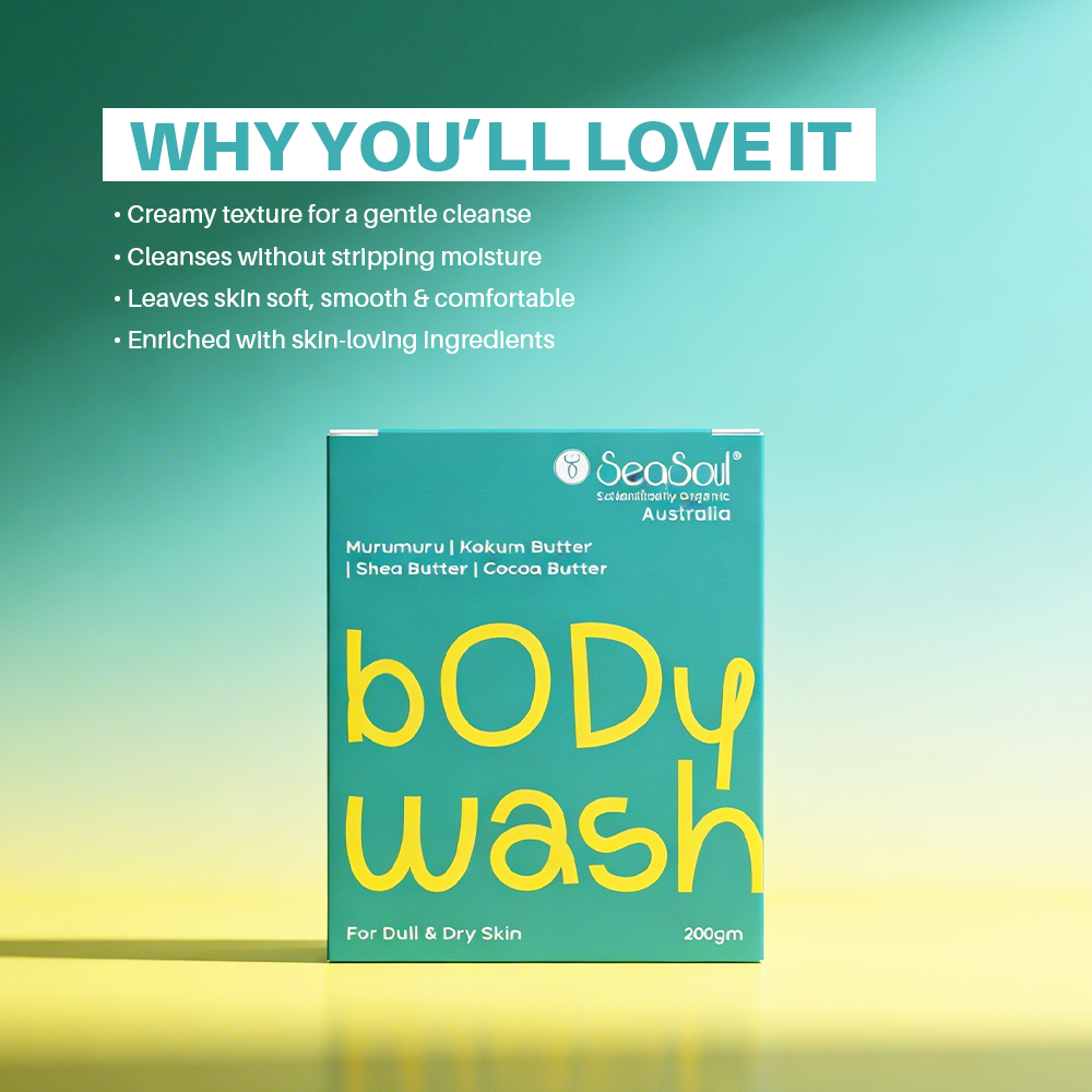 Seasoul 4-in-1 Foaming Butter Body Wash & Cleanser Infused with Cocoa, Shea, Murumuru & Kokum (100gm)