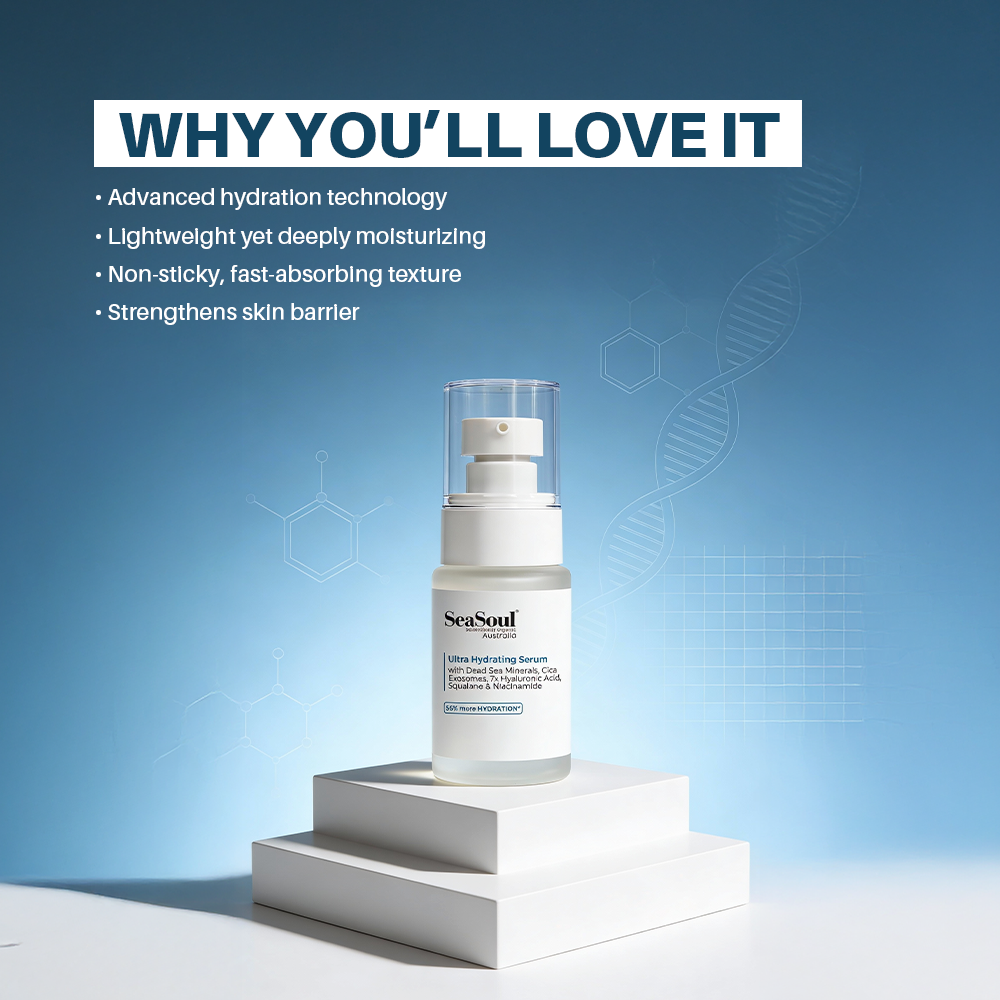 Seasoul Ultra Hydrating Serum with Dead Sea Minerals, Cica Exosomes, 7x Hyaluronic Acid, Squalane & Niacinamide(30ml)