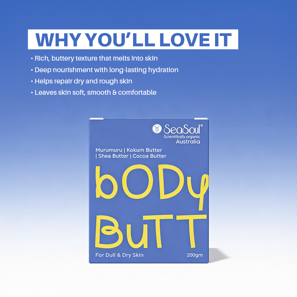 Seasoul Body Butter Skin Moisturizer Cream for Dry Skin - 200g | With Cocoa, Shea, Murumuru & Kokum
