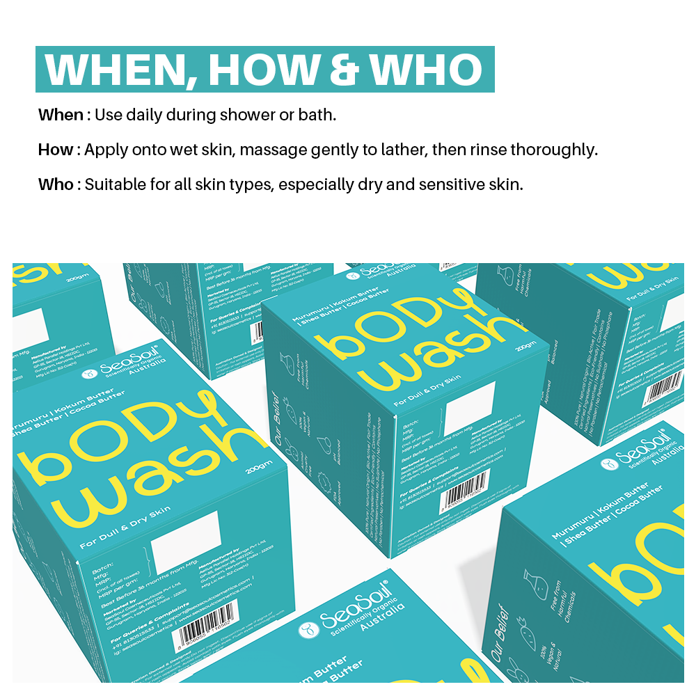 Seasoul 4-in-1 Foaming Butter Body Wash & Cleanser Infused with Cocoa, Shea, Murumuru & Kokum (100gm)