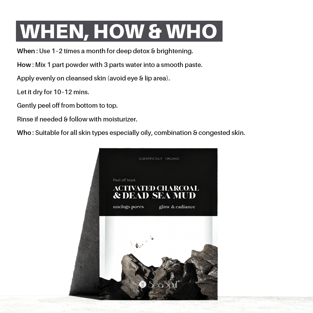 Seasoul Peel-Off Mask Activated Charcoal & Dead Sea Mud (20g)