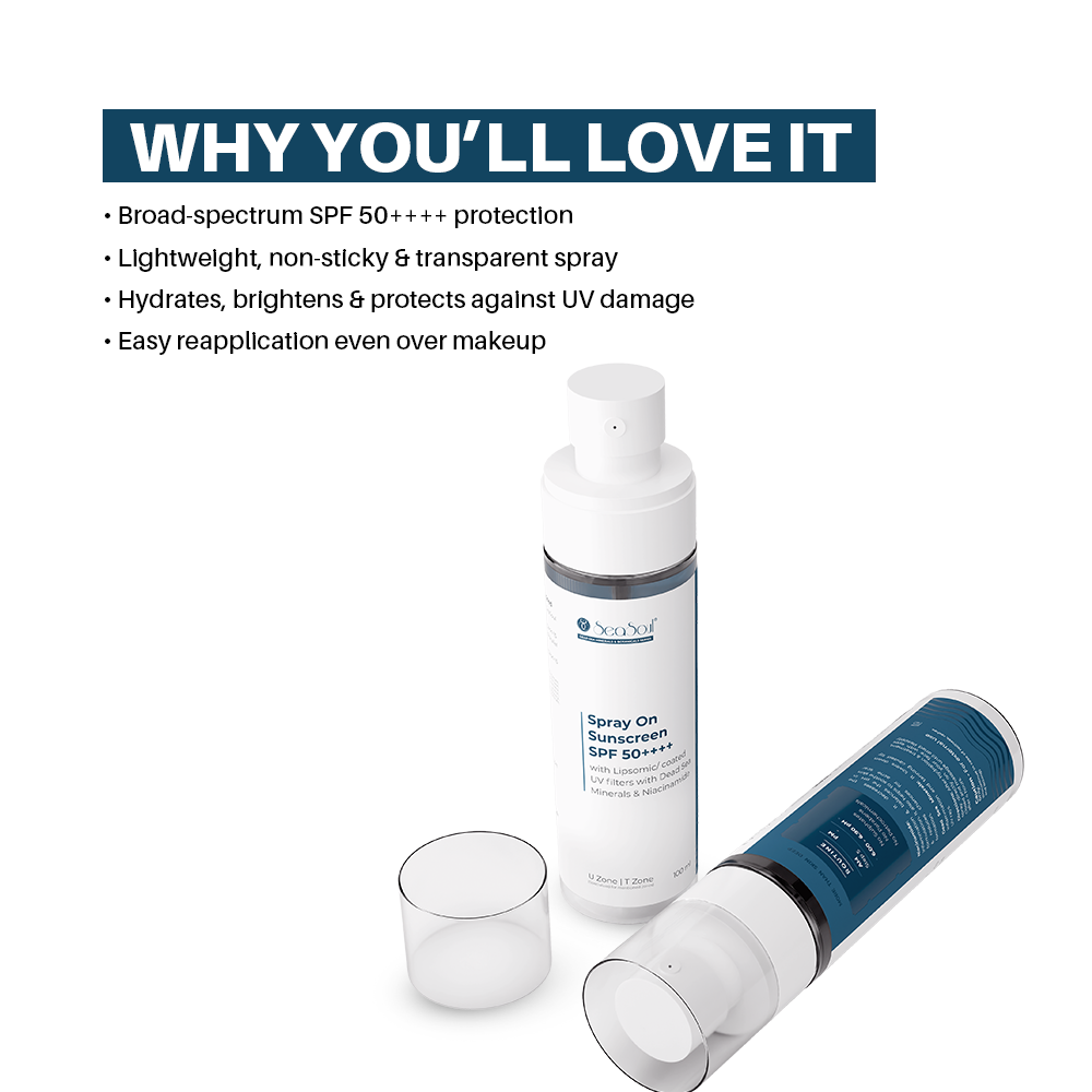 Seasoul Ultra Sheer Body Mist Sunscreen Spray SPF 50 With Dead Sea Minierals & Niacinamide (100g)