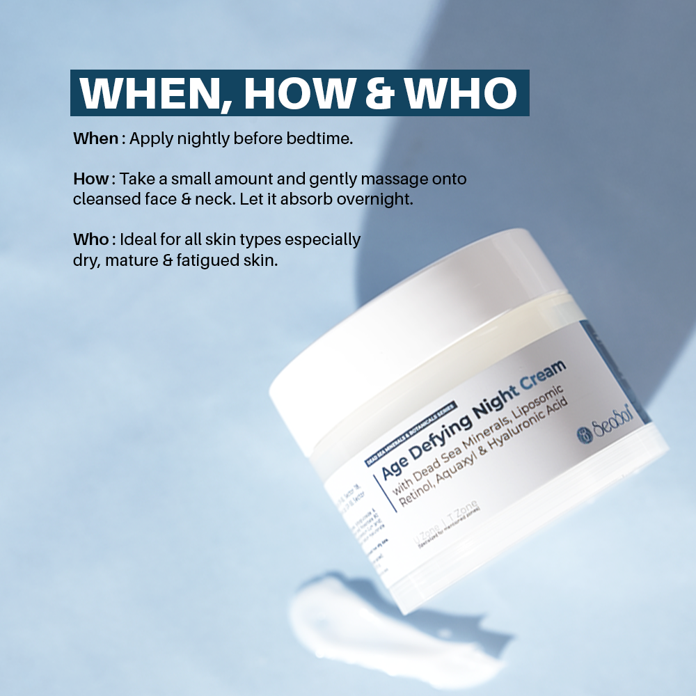 Seasoul Anti-Ageing Night Cream with Dead Sea Minerals, Liposomal Retinol, Aquaxyl & Hyaluronic Acid (50g)