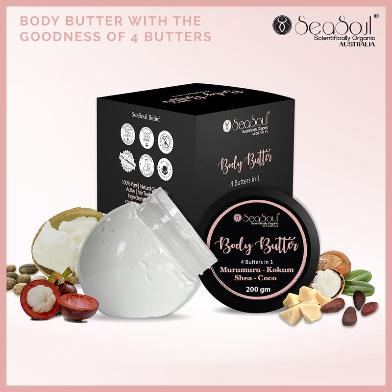 Seasoul Body Butter with Cocoa, Shea, Murumuru & Kokum Skin Moisturizer Cream