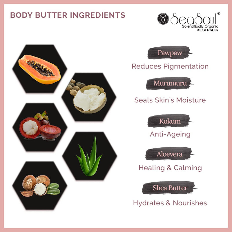 Seasoul Body Butter with Cocoa, Shea, Murumuru & Kokum Skin Moisturizer Cream